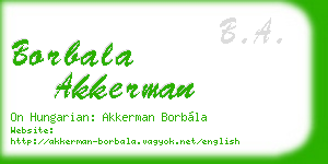 borbala akkerman business card
