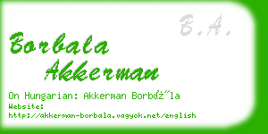 borbala akkerman business card
